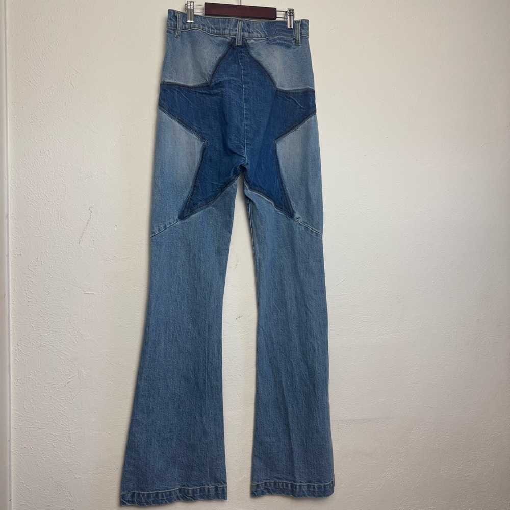REVICE DENIM Venus Star‎ Bum Two Toned Denim Flare Jeans